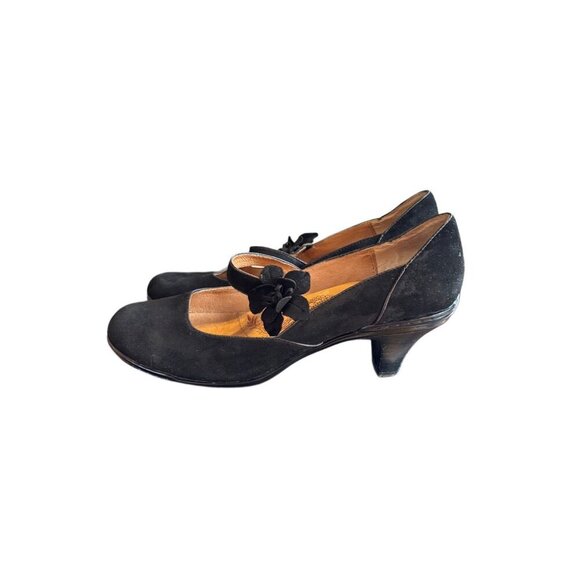 Sofft Navy Blue Suede Mary Janes Kitten Heels (Thick Heel), Sz 9.5, Retro Vibes - Picture 2 of 5
